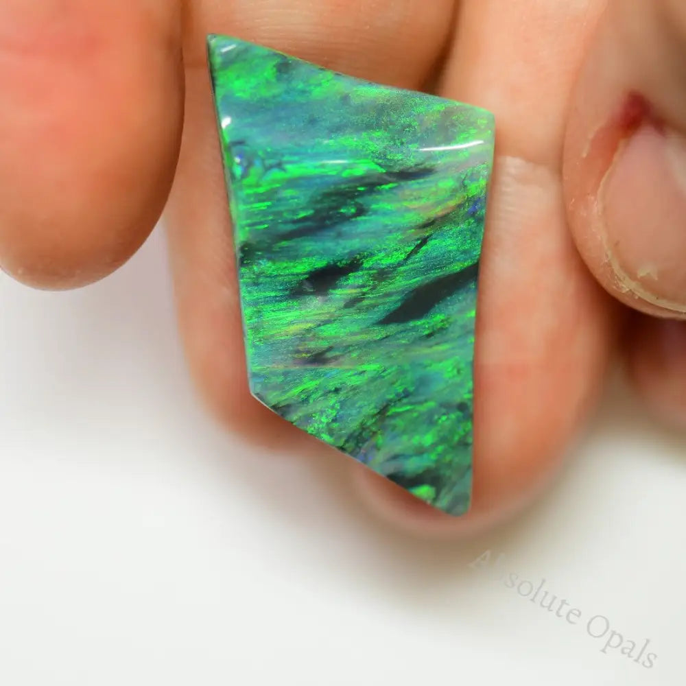 12.6 Cts Australian Solid Black Opal Carving Lightning Ridge Cmr