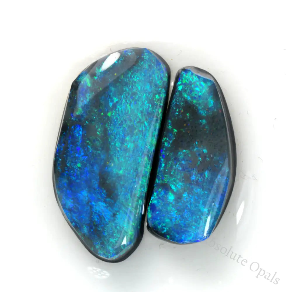 12.85 cts Rough Black Opal Rubs Parcel Lightning Ridge x 2 CMR