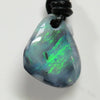12.90 Cts Australian Opal Drilled Greek Leather Mounted Pendant Necklace Jewellery