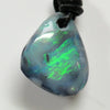 Australian Opal Drilled Greek Leather Mounted Pendant Necklace