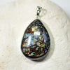 12.97 G Australian Boulder Opal With Silver Pendant: L 43.6 Mm Jewellery