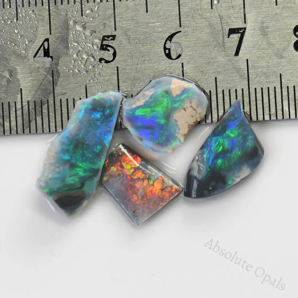 12 Cts Australian Black Opal Rough Parcel Rubs Lightning Ridge