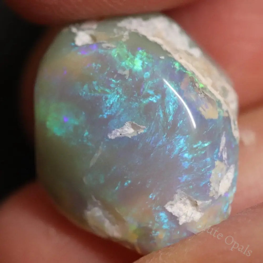 13.55 Cts Australian Semi Black Opal Rough Lightning Ridge Polished Specimen