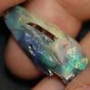 13.75 Cts Australian Semi Black Opal Rough Lightning Ridge Polished Specimen Natural Red Green Blue