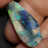 13.75 Cts Australian Semi Black Opal Rough Lightning Ridge Polished Specimen Natural Red Green Blue