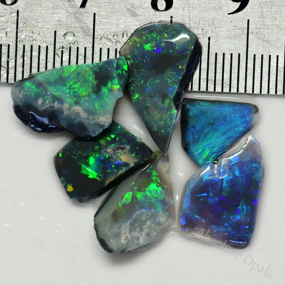 13.8 Cts Australian Rough Black Opal Parcel Rubs Lightning Ridge Cmr