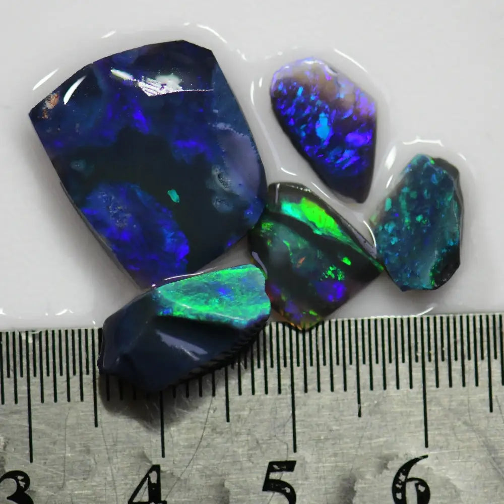 13.9 Cts Australian Black Rough Opal Parcel Lightning Ridge Cmr