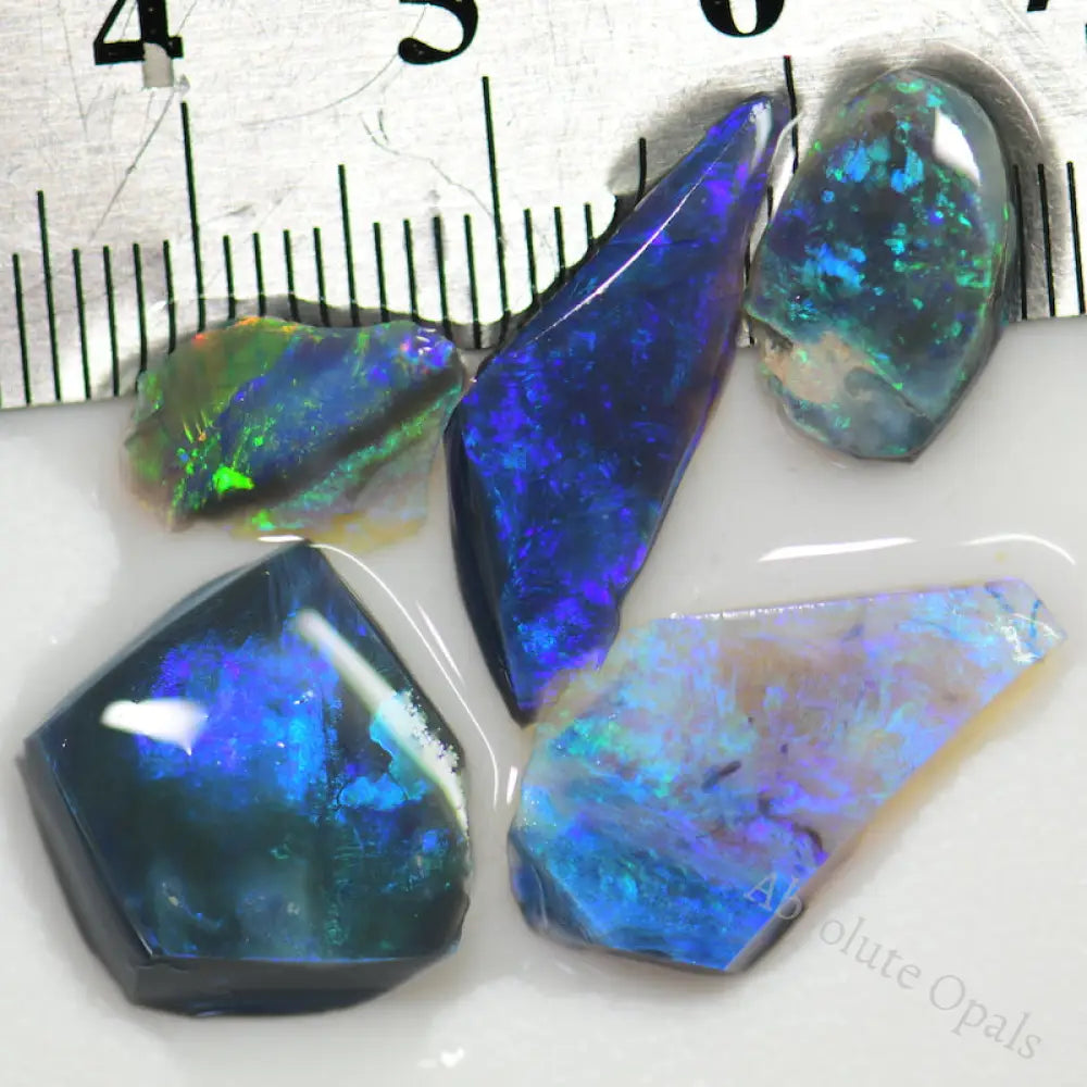 14.30 Cts Australian Rough Black Opal Parcel Rubs Lightning Ridge Cmr