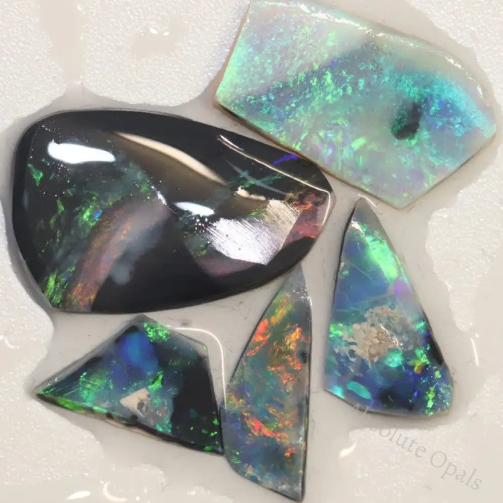 14.50 Cts Australian Black Opal Rough Rubs Lightning Ridge Parcel