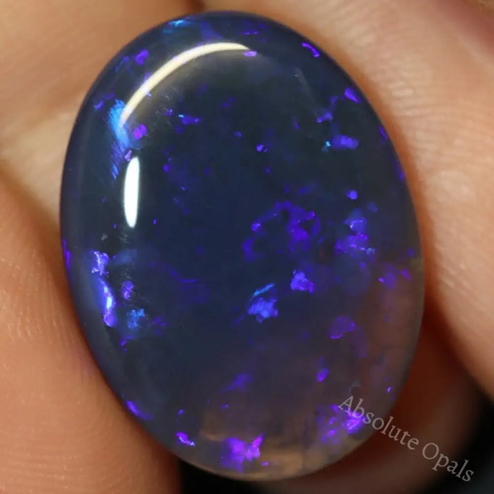 14.96 Cts Australian Black Opal Lightning Ridge Solid Gem Stone Cabochon