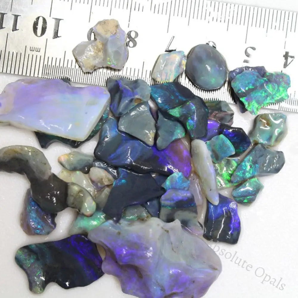 142 Cts Australian Lightning Ridge Black Opal Rough Carving Parcel 37 Pcs