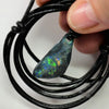 15.90 Cts Australian Opal Drilled Greek Leather Mounted Pendant Necklace Jewellery