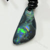 Australian Opal Drilled Greek Leather Mounted Pendant Necklace