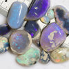 151.8 Cts Black Opal Rough Parcel Rubs 7.3-27.1X5.8-19.2X2.8-12.4Mm