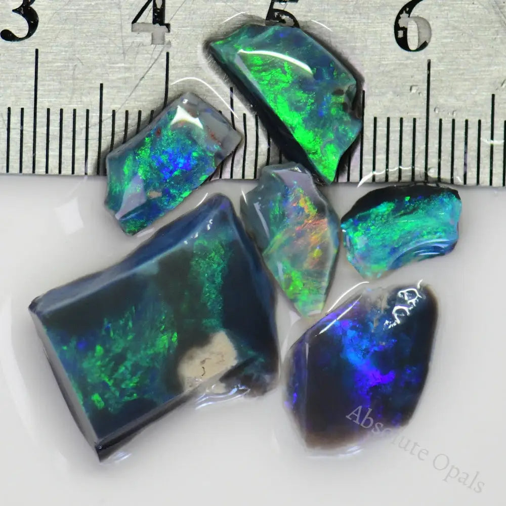 16.5 Cts Australian Rough Black Opal Parcel Rubs Lightning Ridge Cmr