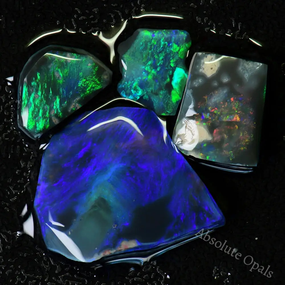 Australian Rough Black Opal Parcel, Rubs, Lightning Ridge