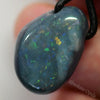 16.80 Cts Australian Opal Drilled Greek Leather Mounted Pendant Necklace Jewellery