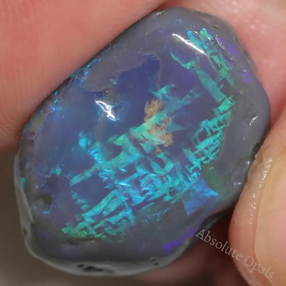 17.0 Cts Australian Black Opal Lightning Ridge Rough Nobby Script Pattern