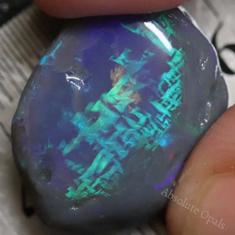 17.0 Cts Australian Black Opal Lightning Ridge Rough Nobby Script Pattern