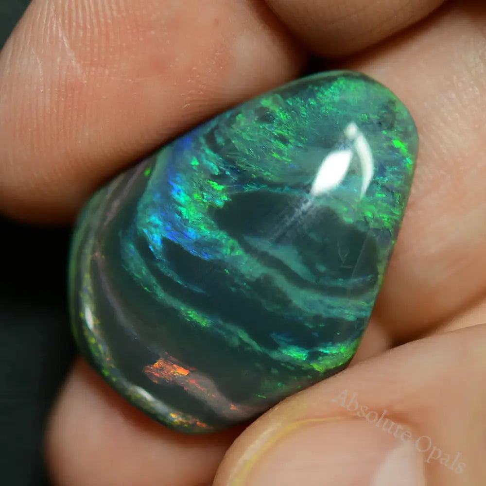 17.29 Cts Australian Black Opal Solid Cut Stone Lightning Ridge