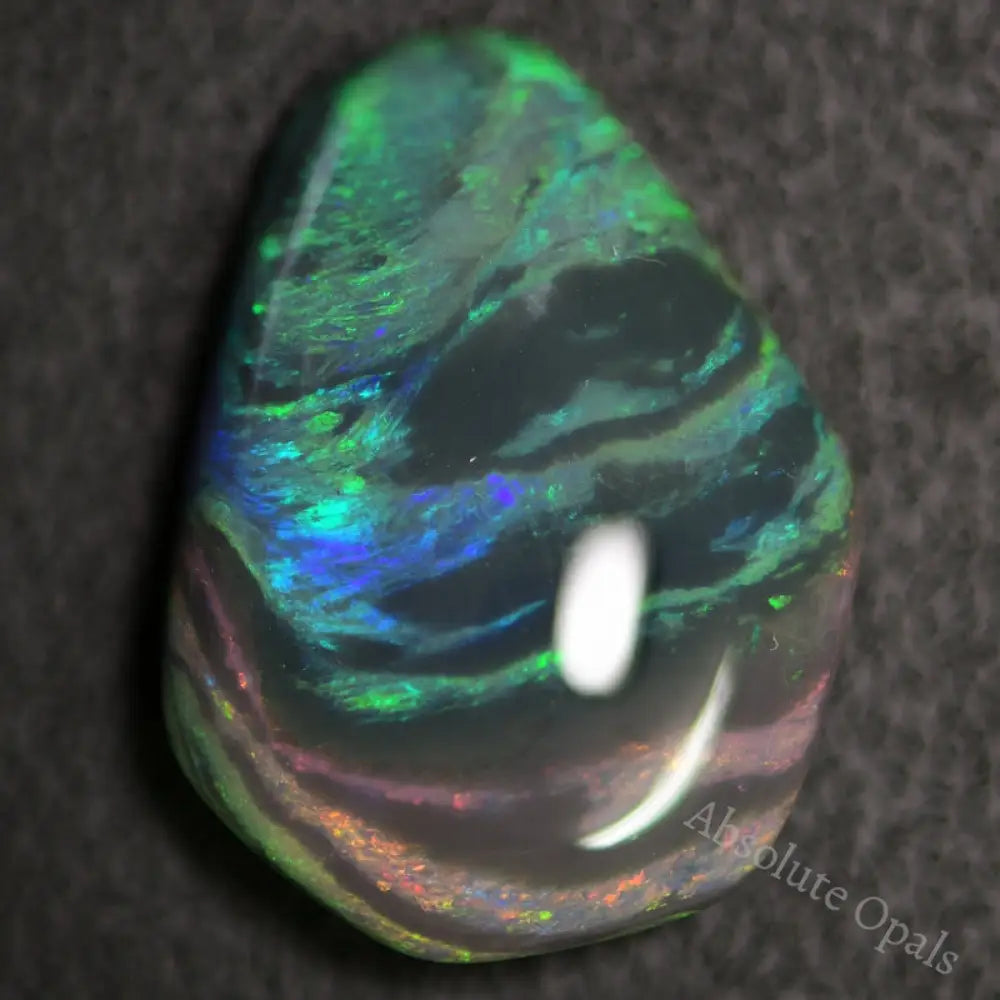 17.29 Cts Australian Black Opal Solid Cut Stone Lightning Ridge