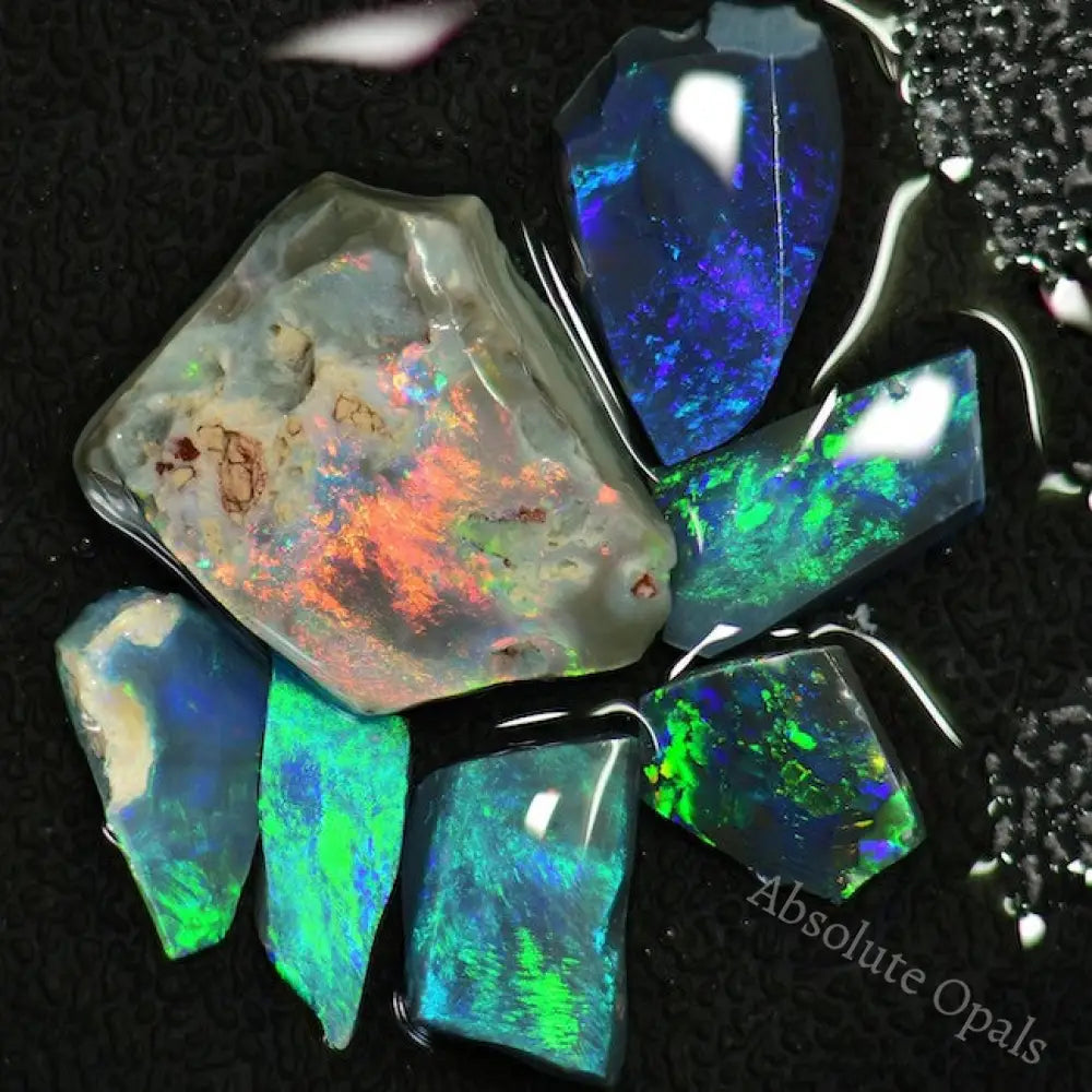 17.30 Cts Australian Rough Black Opal Parcel Rubs Lightning Ridge Cmr