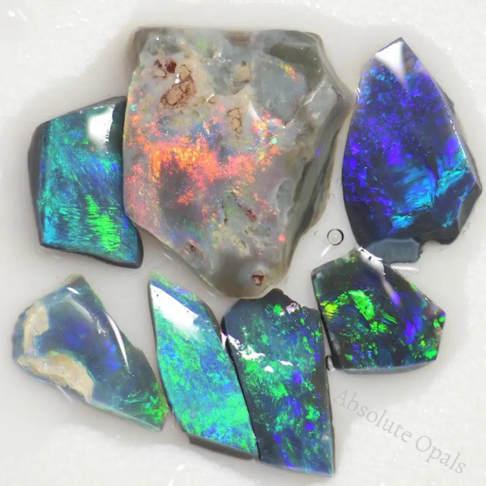 17.30 Cts Australian Rough Black Opal Parcel Rubs Lightning Ridge Cmr