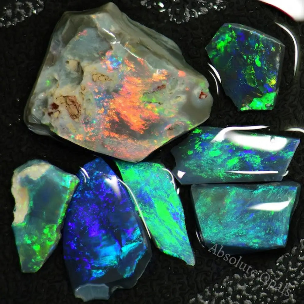 17.30 Cts Australian Rough Black Opal Parcel Rubs Lightning Ridge Cmr