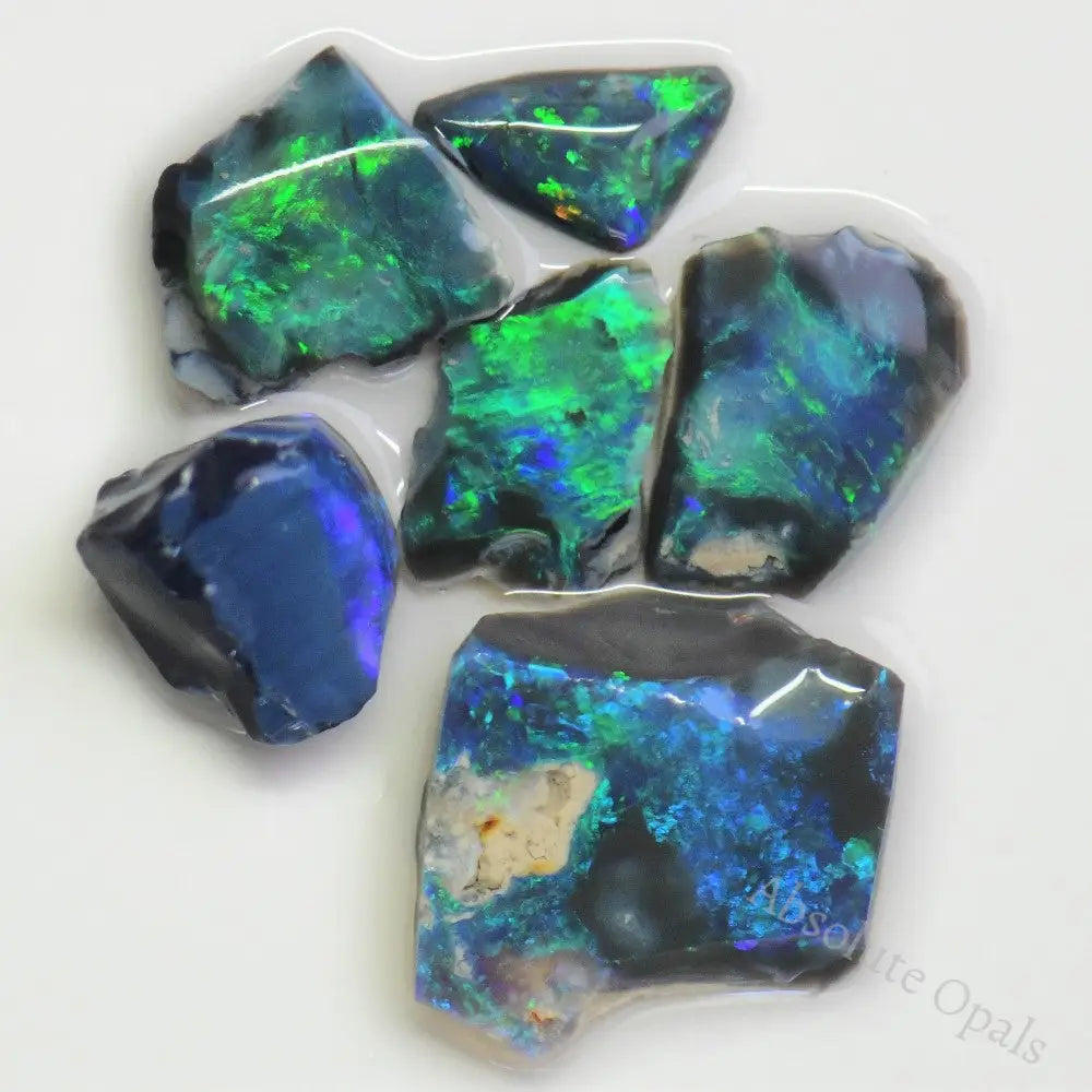 Australian Rough Black Opal Parcel, Rubs, Lightning Ridge