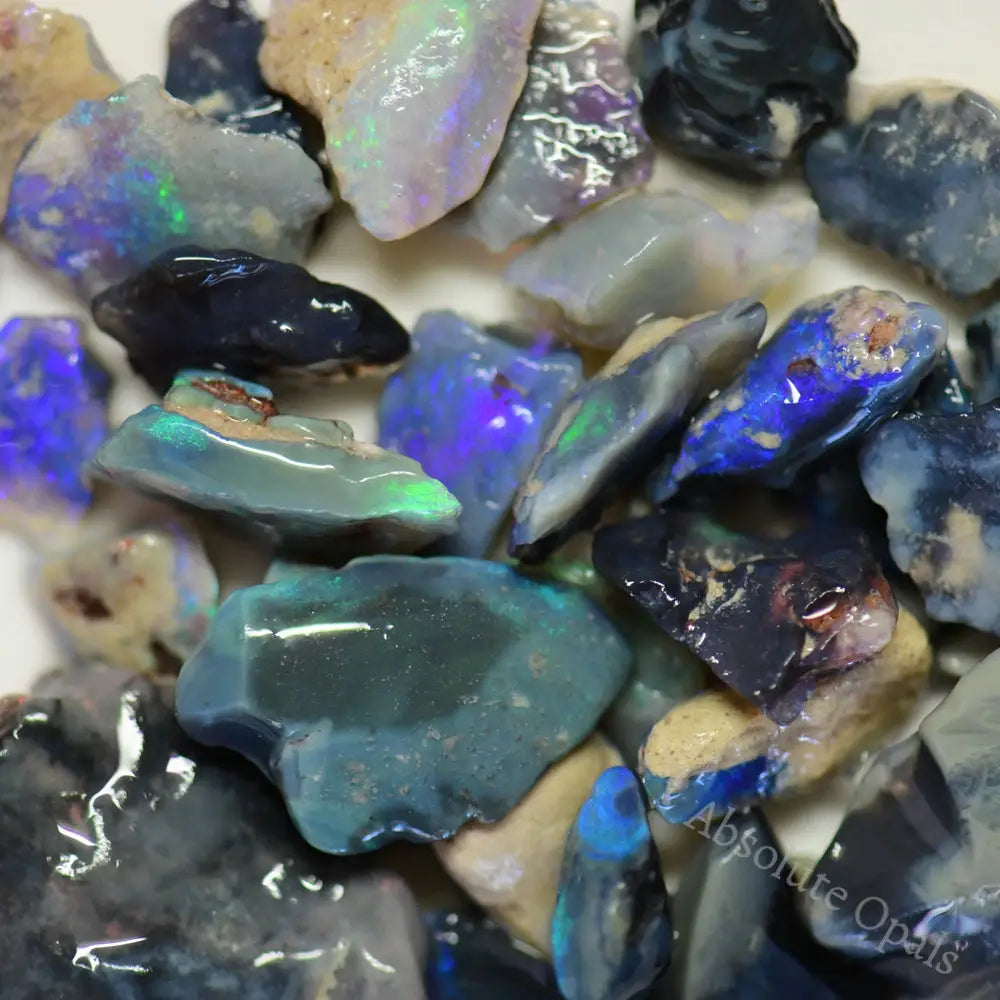 Australian Rough Black Opal Parcel Lightning Ridge - Potch and Colour Mine Run