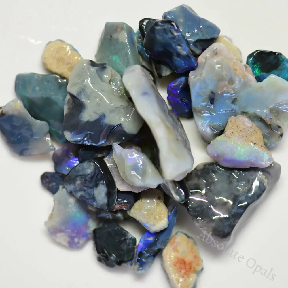 Australian Rough Black Opal Parcel Lightning Ridge - Potch and Colour Mine Run