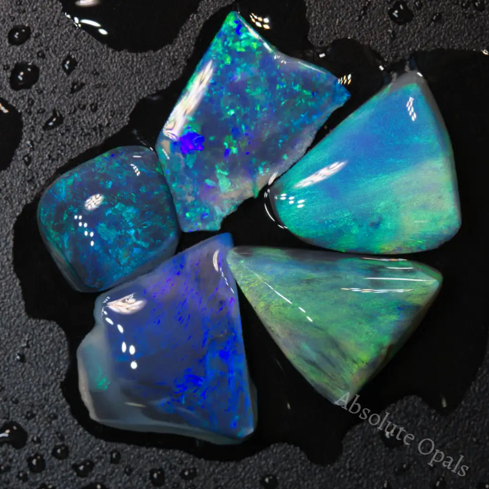 Australian Rough Black Opal Parcel Rubs Lightning Ridge