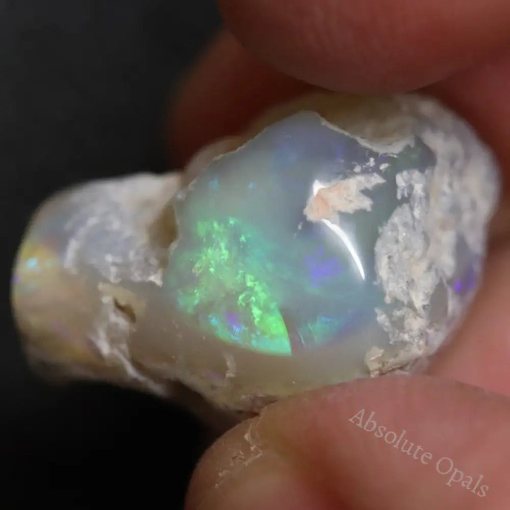 18.40 Cts Australian Semi Black Opal Rough Lightning Ridge Polished Specimen