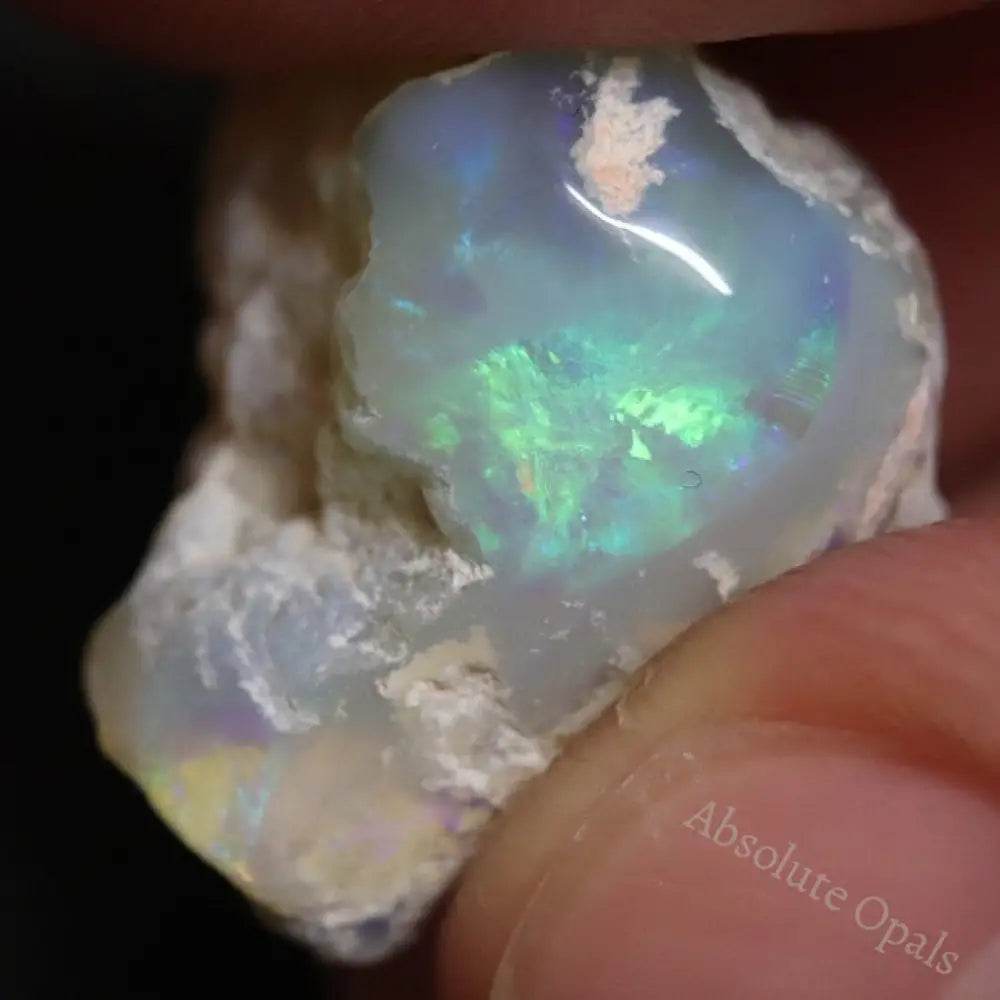 18.40 Cts Australian Semi Black Opal Rough Lightning Ridge Polished Specimen