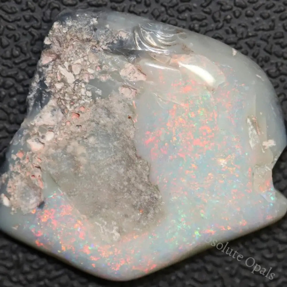 Australian Semi Black Opal Rough, Lightning Ridge, Polished Specimen, Natural Red Green Stone