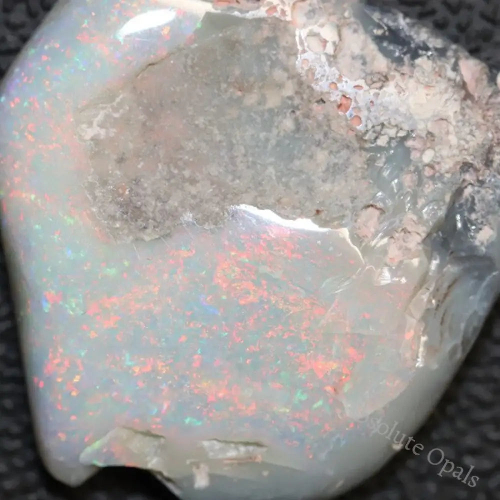 18.45 Cts Australian Semi Black Opal Rough Lightning Ridge Polished Specimen Natural Red Green Stone
