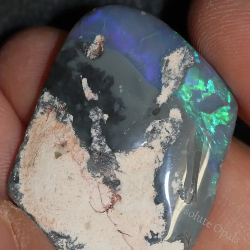 18.50 Cts Australian Black Opal Rough Lightning Ridge Polished Specimen