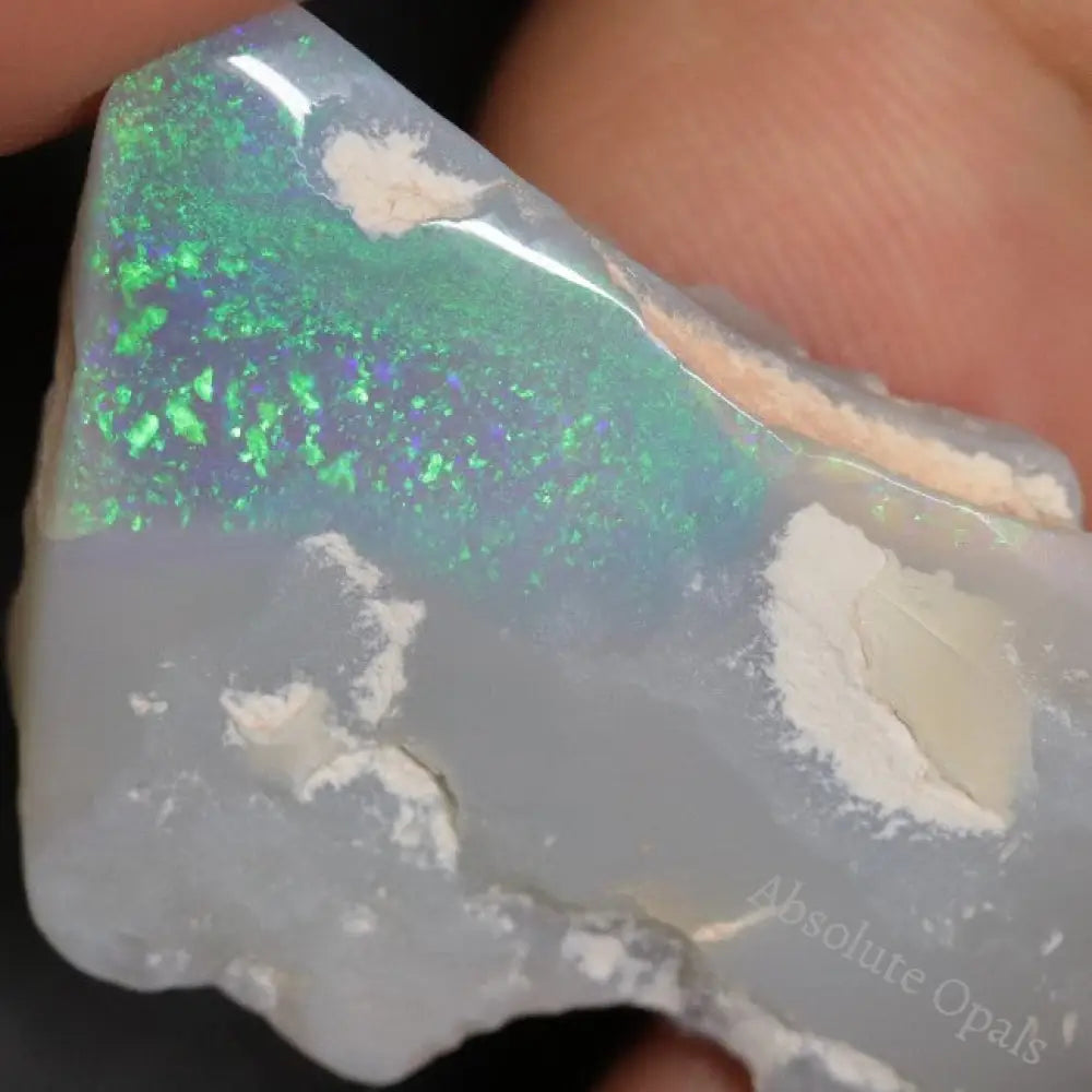 19.40 Cts Australian Semi Black Opal Rough Lightning Ridge Polished Specimen