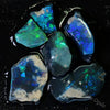 Australian Rough Black Opal Parcel, Rubs, Lightning Ridge