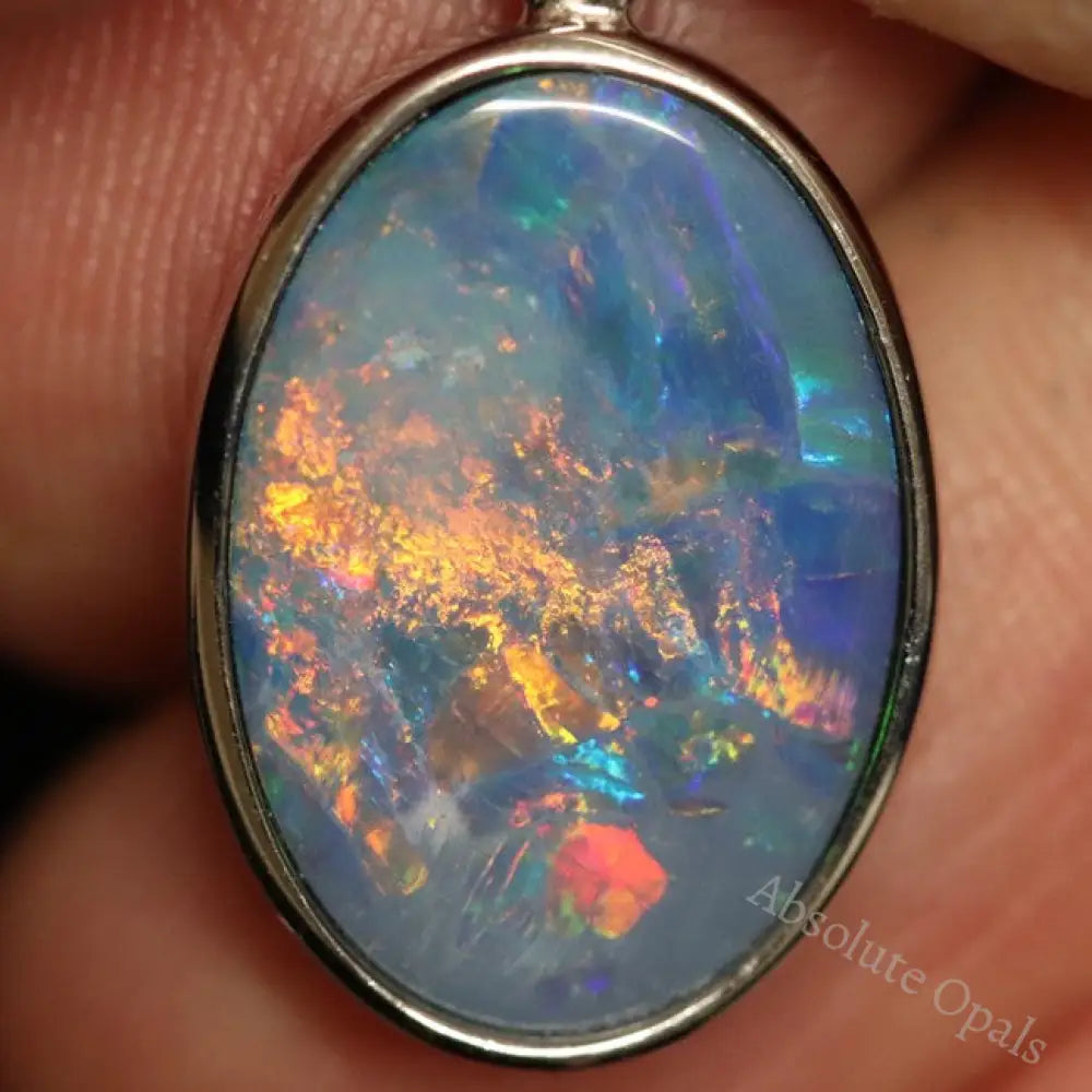 Australian Doublet Opal with Silver Pendant