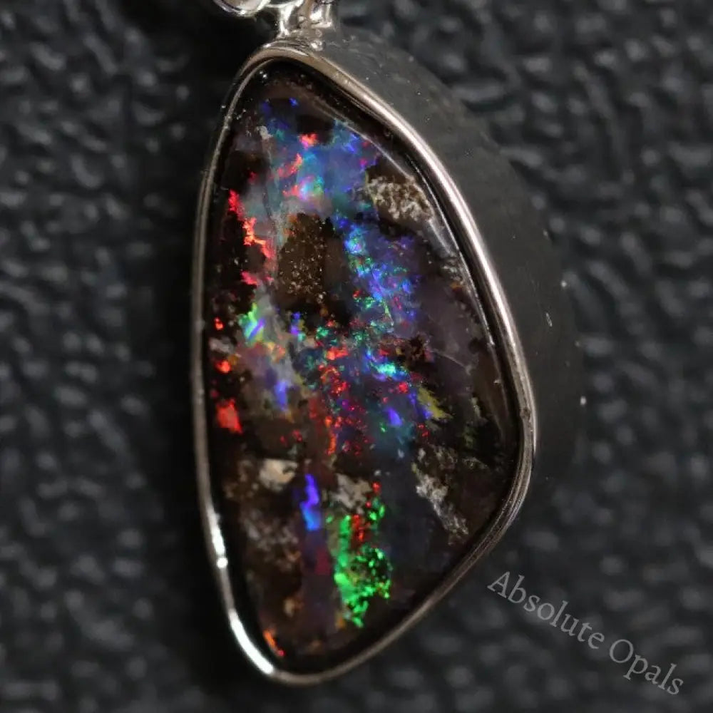 Australian Boulder Opal with Silver Pendant