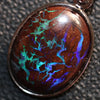 2.34 G Australian Boulder Opal With Silver Pendant: L 26.4 Mm Jewellery