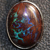 2.34 G Australian Boulder Opal With Silver Pendant: L 26.4 Mm Jewellery