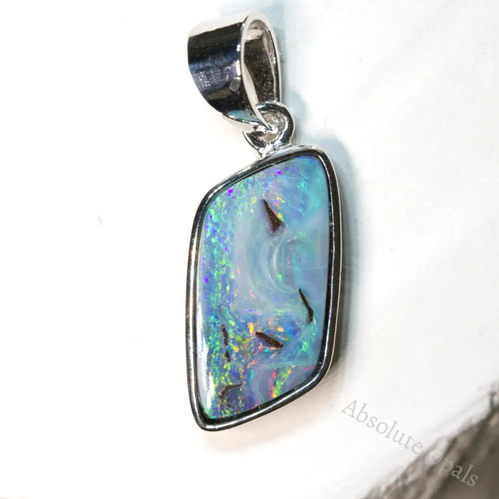  Australian Boulder Opal Pendant with Sterling Silver