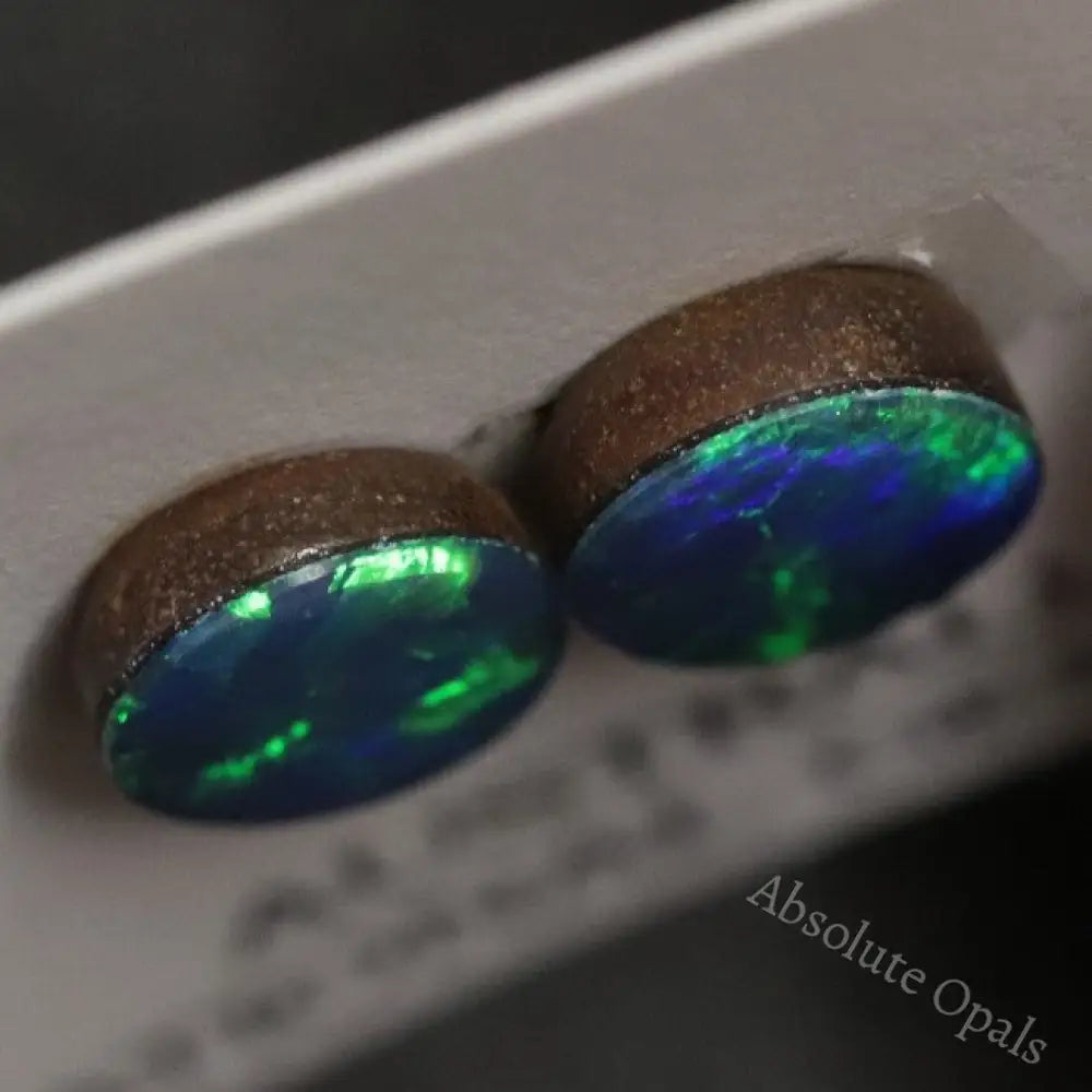 2.38 Cts Australian Opal Doublet Stone Cabochon 2Pcs