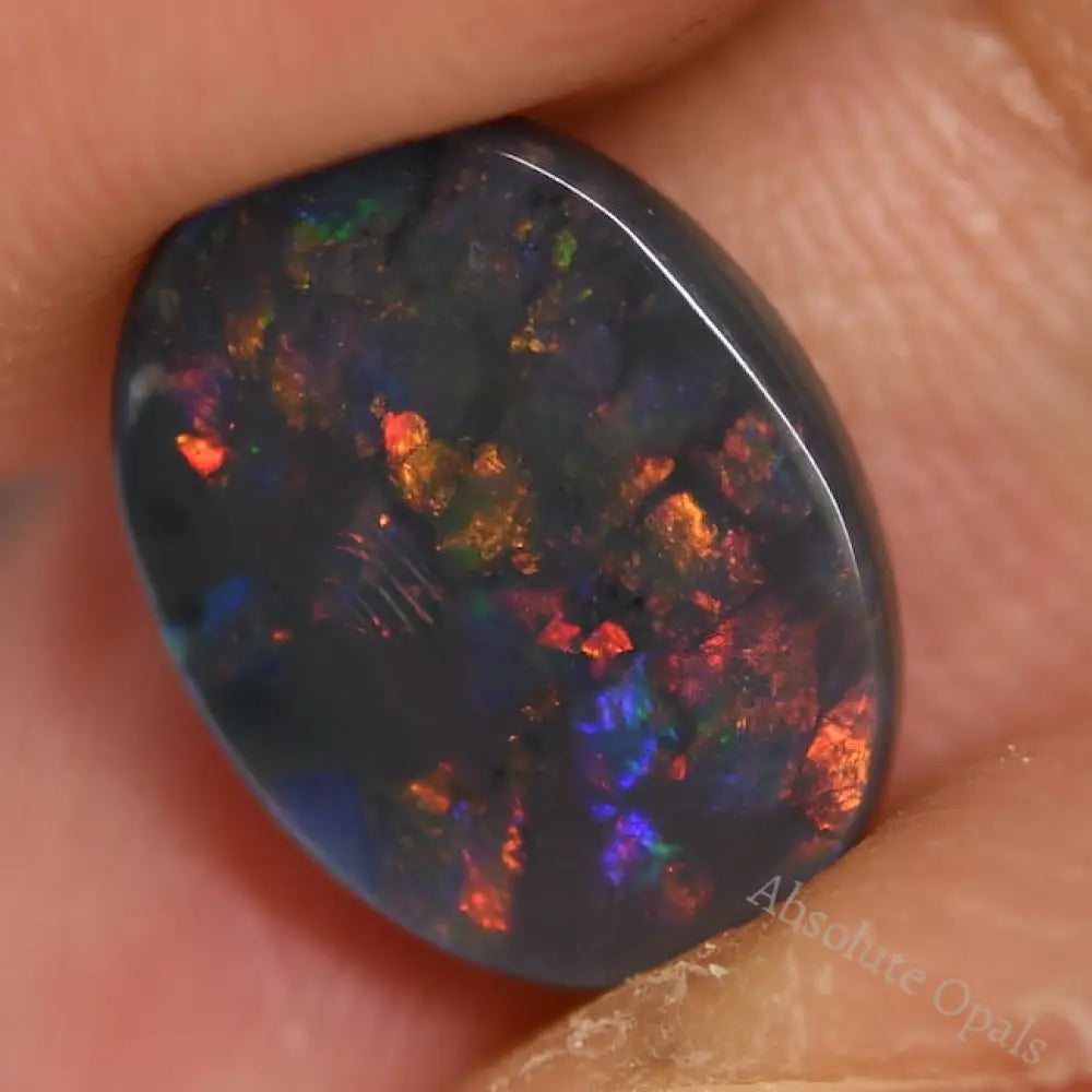 2.46 Cts Australian Solid Black Opal Gem Stone Lightning Ridge