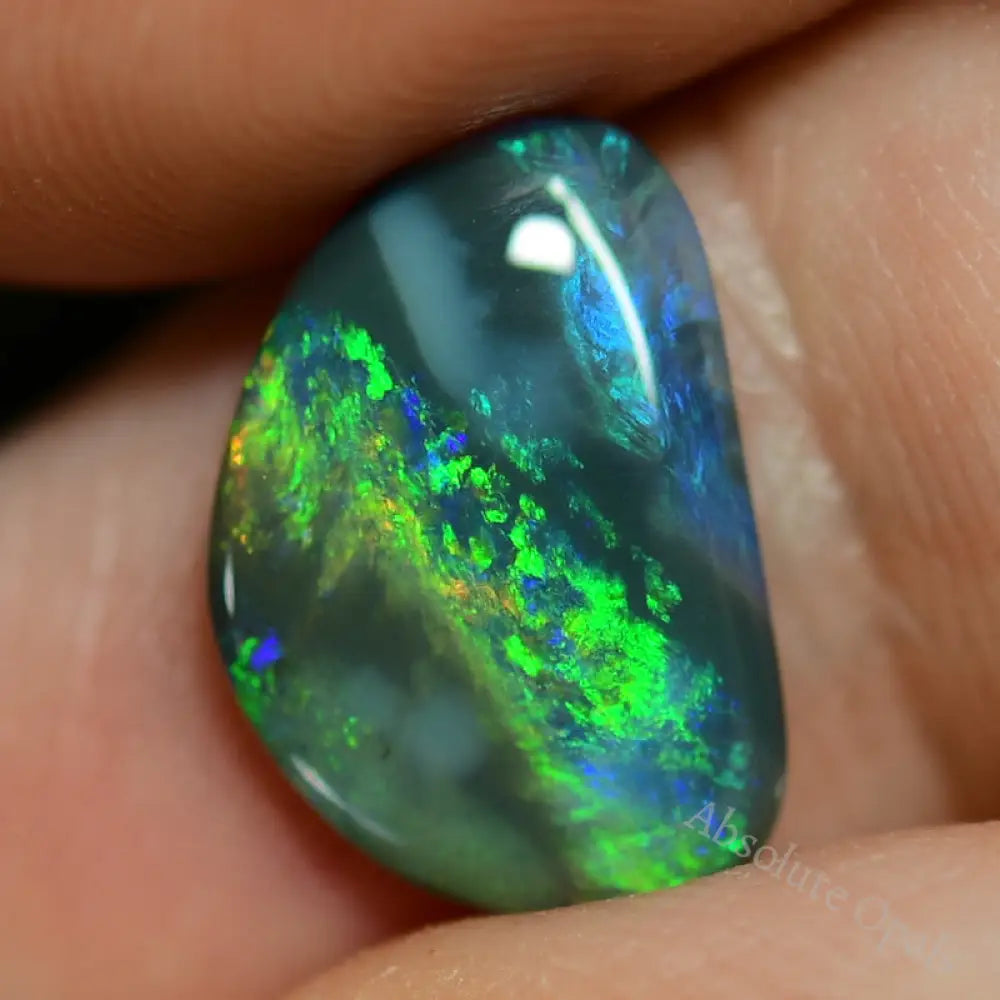 2.53 Cts Australian Black Opal Solid Cut Stone Lightning Ridge