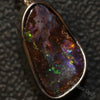2.53 G Australian Boulder Opal With Silver Pendant: L 24.9 Mm Jewellery