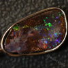2.53 G Australian Boulder Opal With Silver Pendant: L 24.9 Mm Jewellery