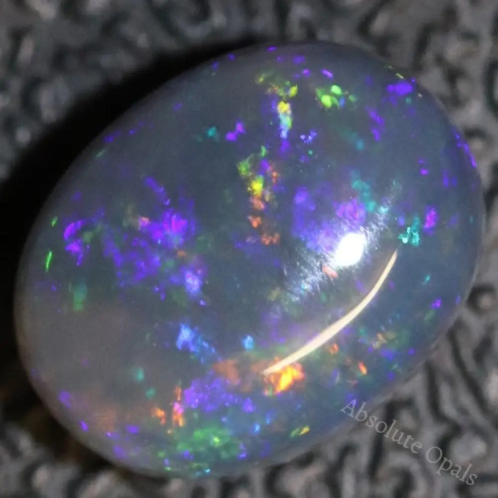 2.57 Cts Australian Black Crystal Opal Lightning Ridge Solid Gem Stone Cabochon